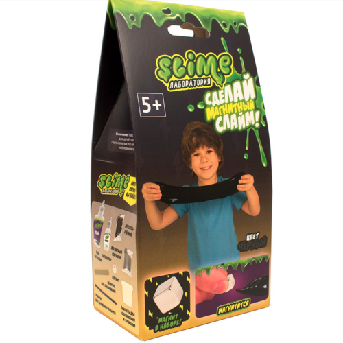 Малый набор для мальчиков Slime "Лаборатория", черный магнитный, 100 гр.